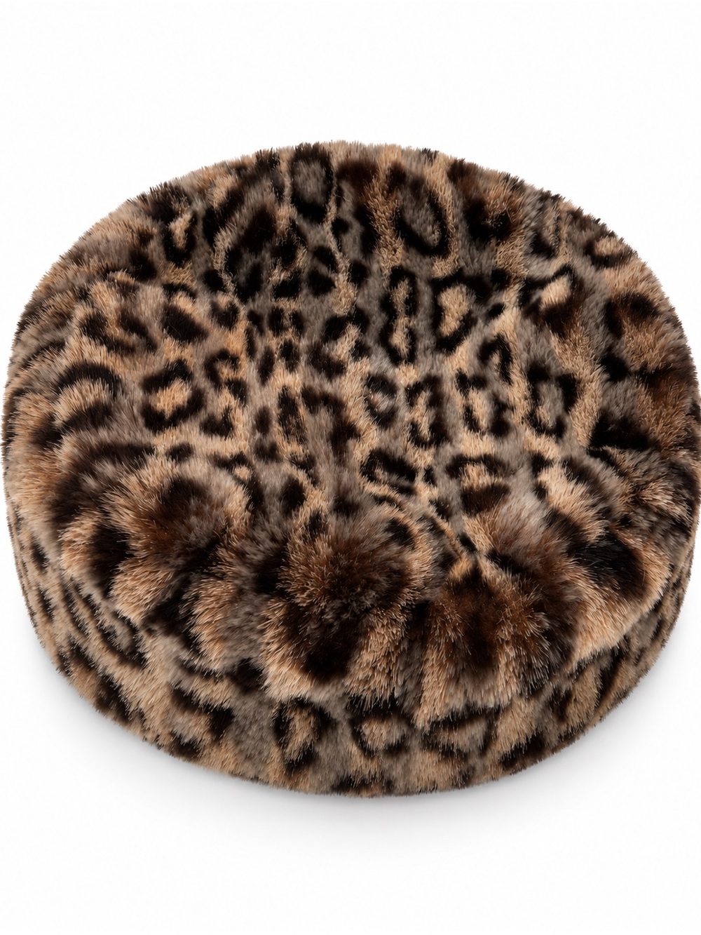 Leopard Faux Fur Russian Style Winter Hat Vintage Y2K xs or small